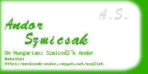 andor szmicsak business card